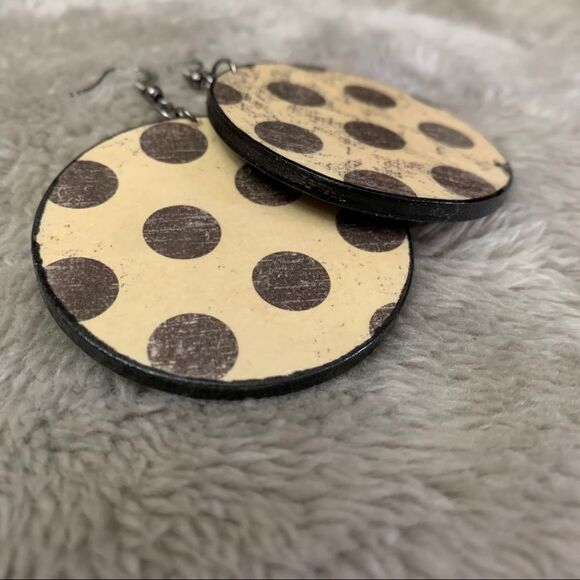 Beautiful Handmade Double Sided Wood Earrings - Picture 3 of 4